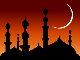 Abstract Background Mosques with Silhouette