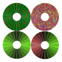 Abstract Disc Circle HDD Defragmented Fragmented With Bad Sectors