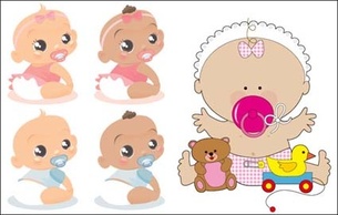 Baby, toys, pacifier Vector material