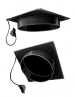 Black cap of university student