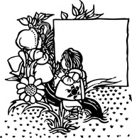 Child In Garden Title Page clip art