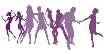 Dancing girls silhouettes free vector