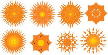 Design elements - Orange sun free vector