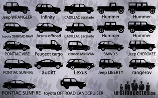 Detailed Cars Silhouettes