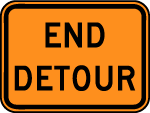 End Detour Traffic Vector Sign