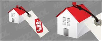 eps format, with jpg preview, keyword: Vector house, half-price, discount, price, tag, listing, selling, vector ...