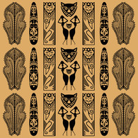 Ethnic African ornament background 1