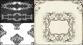 European-style lace pattern vector
