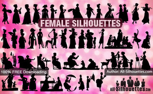 Female vector silhouettes