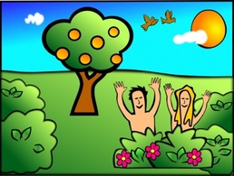 Happy Sun Cartoon Birds Bible Trees Christian Creation Eden Adam Eve Jewish