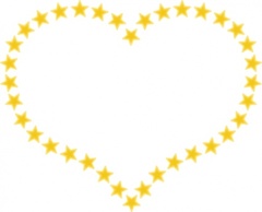 Heart Shaped Border With Yellow Stars clip art