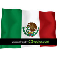 Mexico Independence Day flying Flag Vector