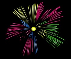 Mulit Colour Fireworks clip art