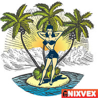NixVex â€œGirl on Beachâ€ Free Vector