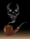 Pipe With Skull In Smoke Illustration