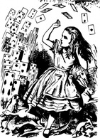 Pitr Alice In Wonderland Cards Flying clip art