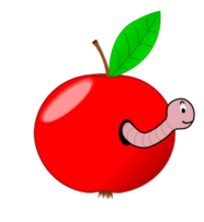 Red Apple with a Worm