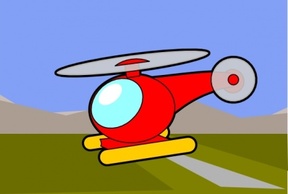 Red Green Cartoon Plane Fly Helicopter Chopper