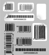 Set of labels with bar codes