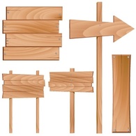 Set of wooden sign