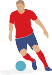 Soccer Player In Action Vector
