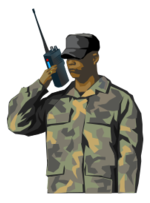 Soldier with walkie talkie radio (tall)