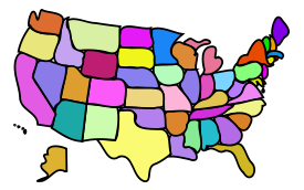 U.S. Map, Cartoony