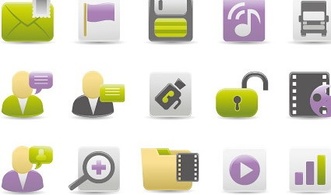 Web Design Gray Green Purple icon