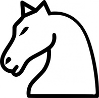 White Cartoon Chess Horse Tile Knight Pieces Piece